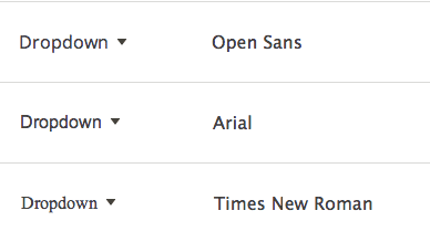 Comparison of fonts with different metrics and the same icon font.